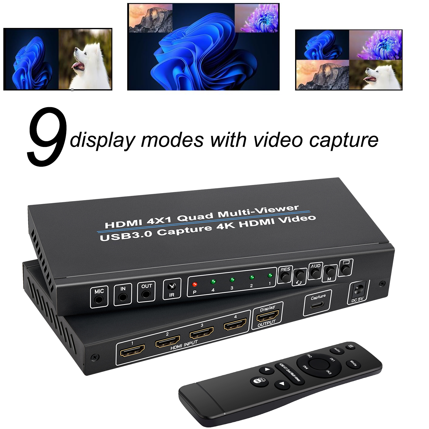 4K 4x1 HDMI Multiviewer with U - Capture Card 4K Hdmi 리뷰 및 가격