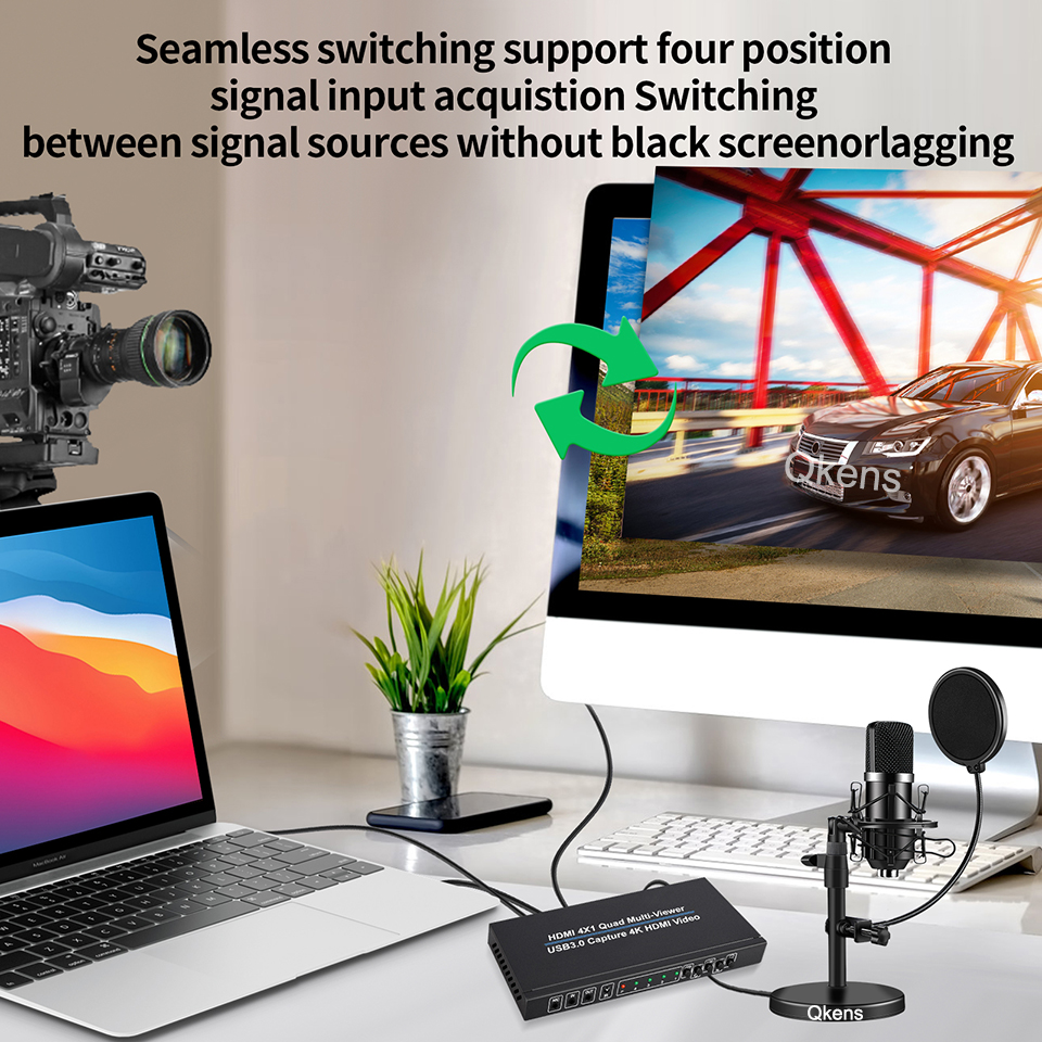 4K 4x1 HDMI Multiviewer with U - Capture Card 4K Hdmi 리뷰 및 가격