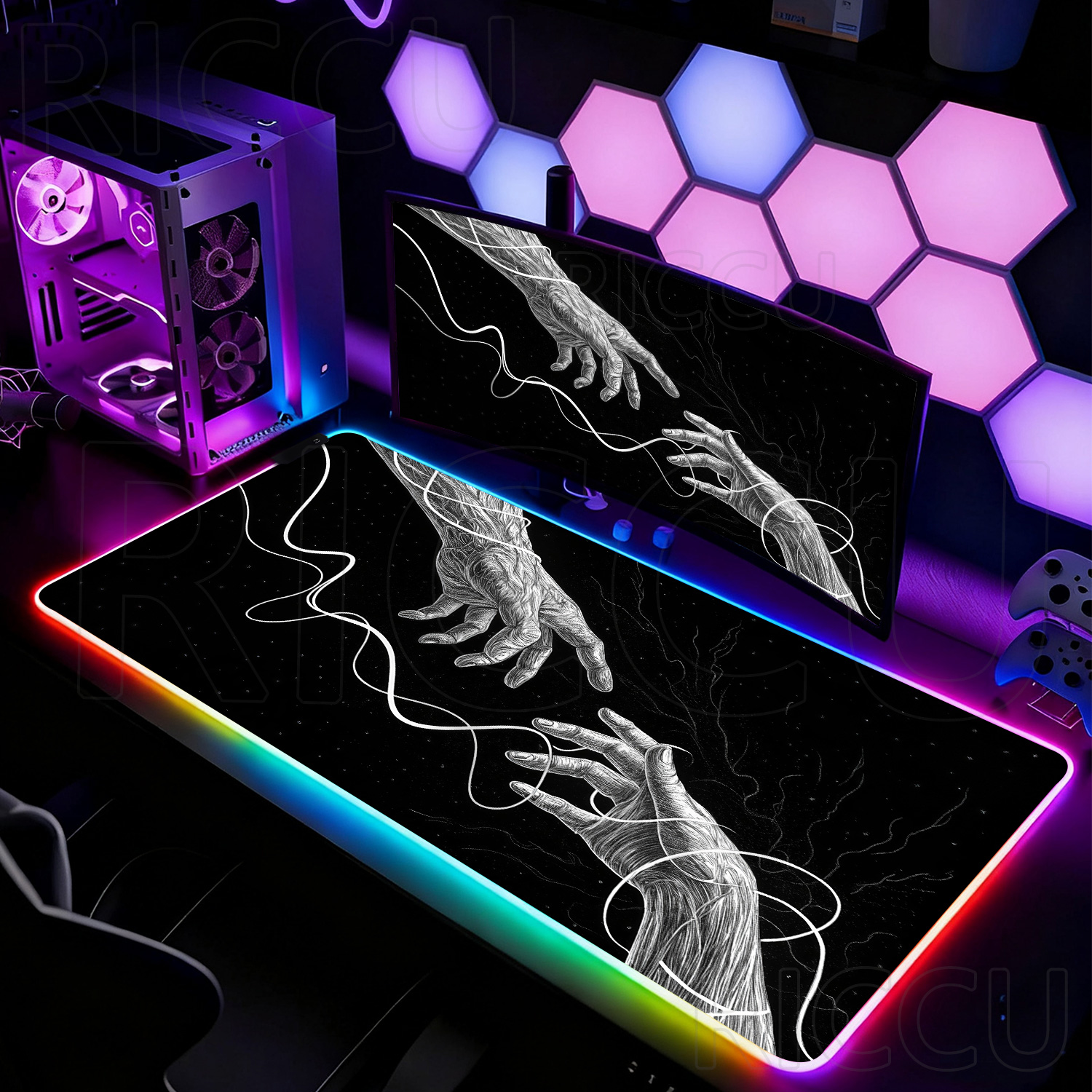 RGB XXL HD Large Black White G - Esports Gaming Setup 리뷰 및 가격
